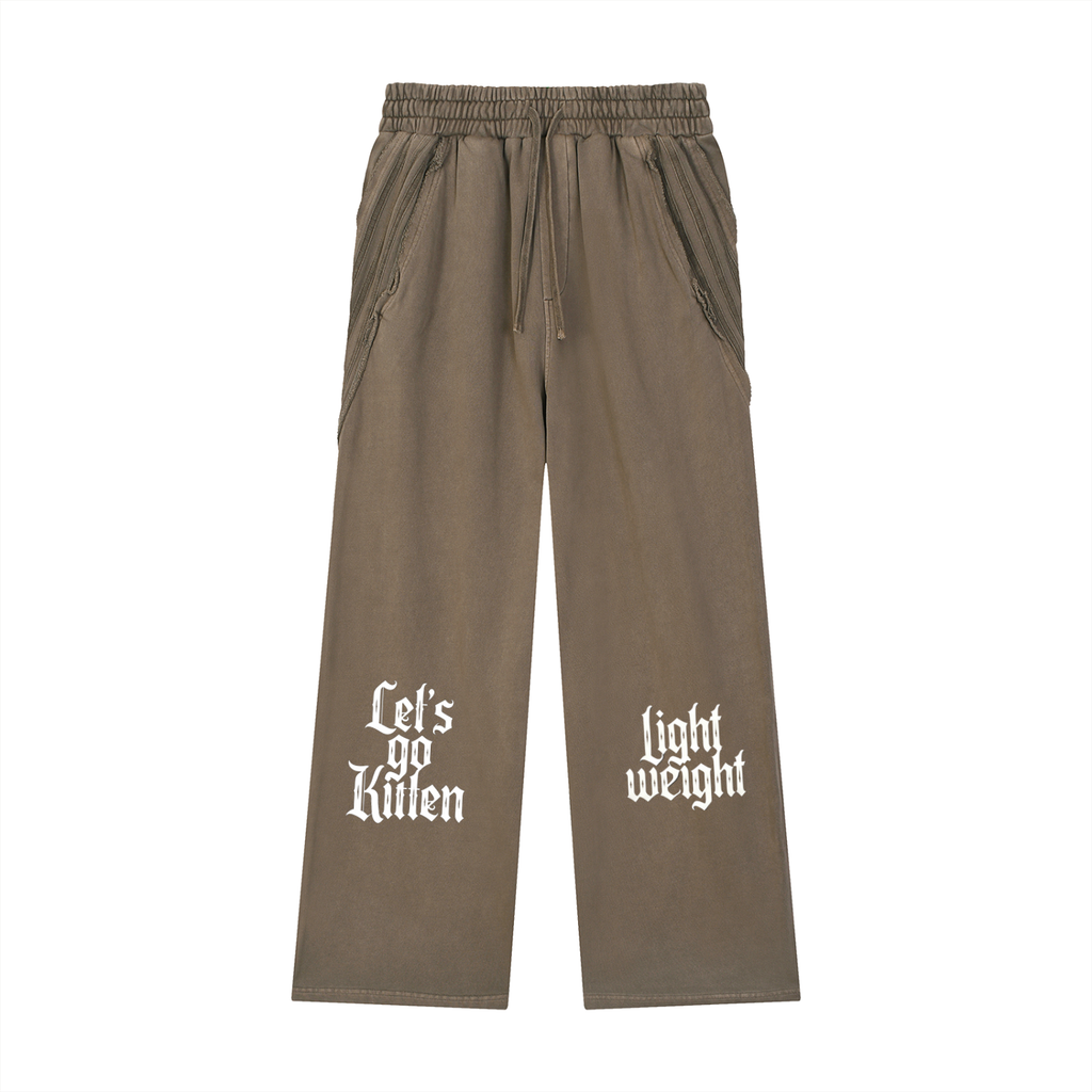 Snow Washed Tape Raw Edge Sweatpants