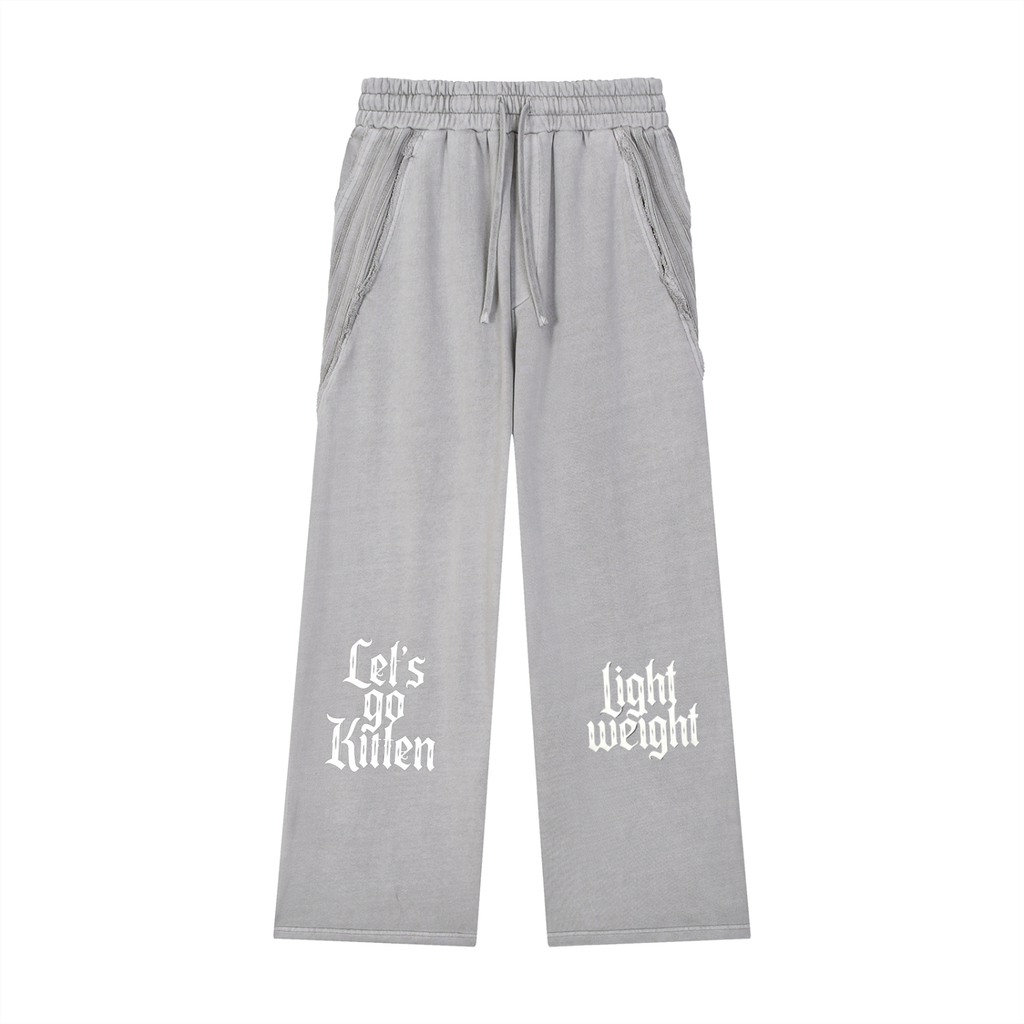 Snow Washed Tape Raw Edge Sweatpants