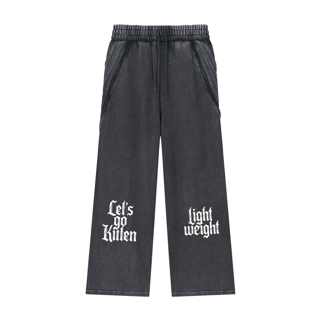 Snow Washed Tape Raw Edge Sweatpants